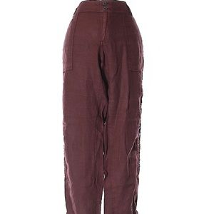 LADIES' LINEN EMBROIDERED PANTS W/ LACE TRIM